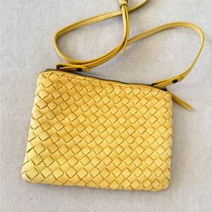 American Leather Company yellow crossbody purse bag